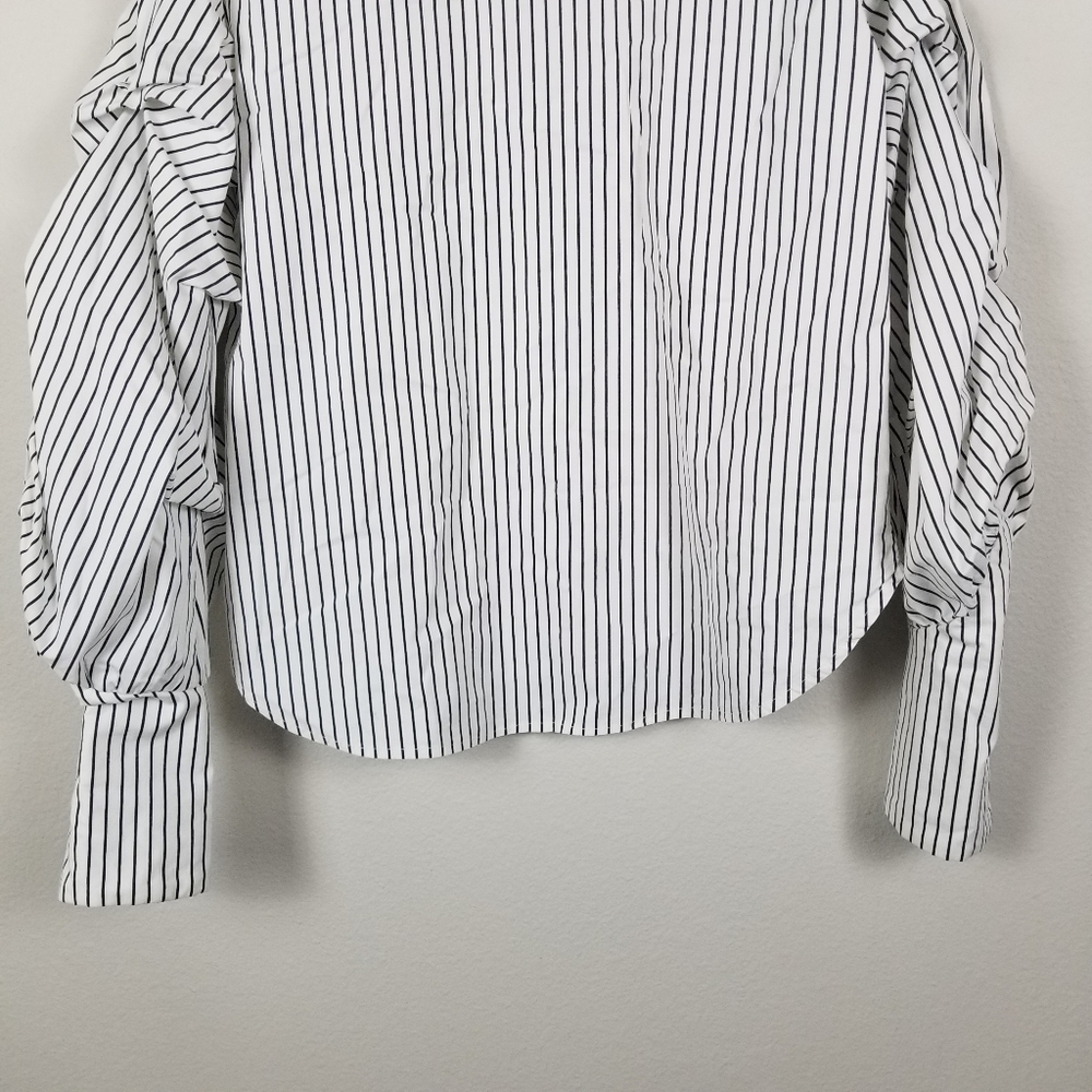 Style Mafia x Free People Striped Voluminous Balloon Sleeve Shirt Size S/M - Picture 13 of 14